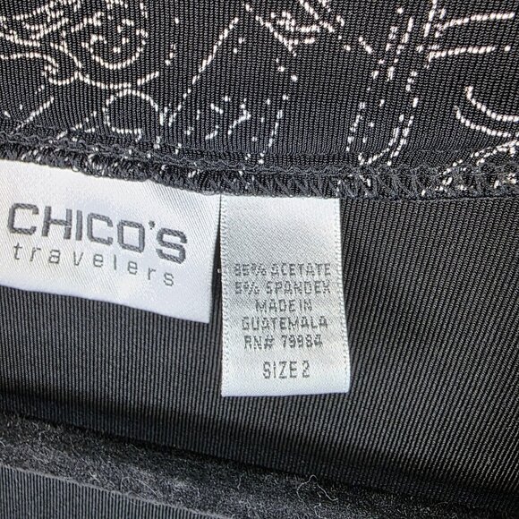 Chicos Travelers Jacket Womens 2 Paisley Embroidered Open Front Boho Casual - Picture 3 of 7